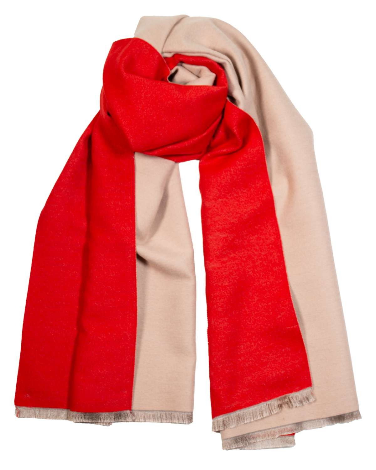 Belle écharpe Rouge en Laine et soie - Style cachemire ornemental