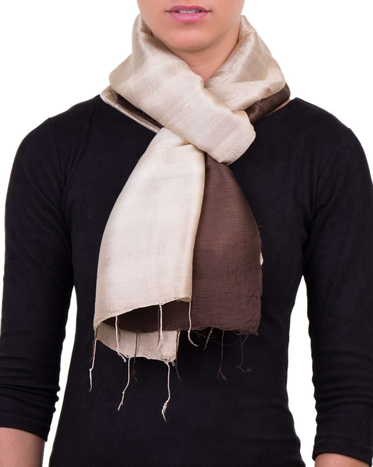 Foulard soie COCOON BI browny femme