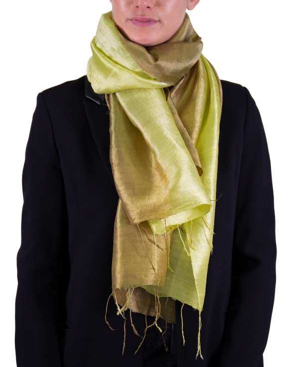 Foulard soie COCOON BI bronze femme