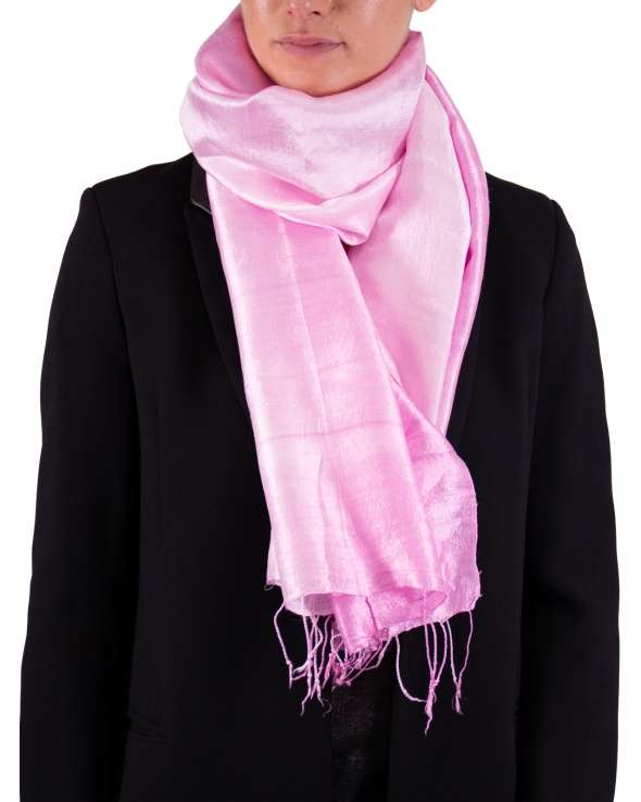 Foulard soie COCOON BI poudre femme