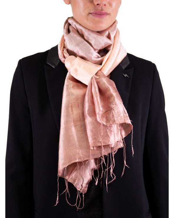 Foulard soie COCOON MIX poudre femme