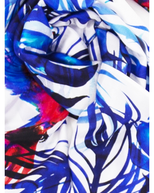 Foulard soie MELI blue tropic femme