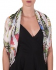 Etole soie et viscose SWANN white parrot femme