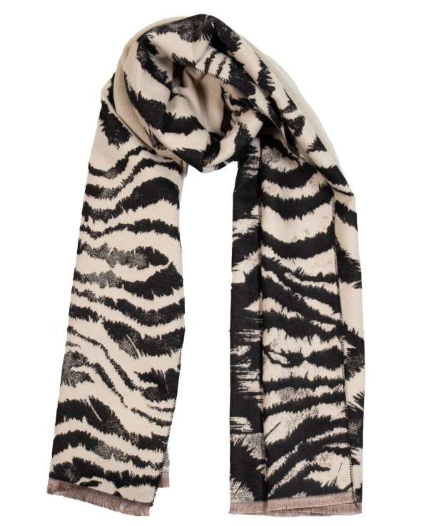 Echarpe laine ZEBRA black femme