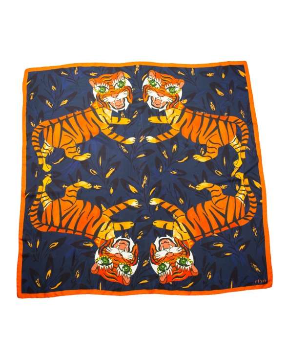 Carre de soie MIKI royal tiger femme