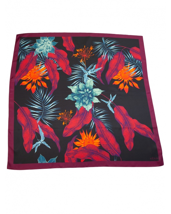 Carre de soie MILY tropical leaves femme